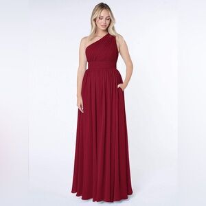 AZAZIE burgundy floor length dress bridesmaid dress prom dress